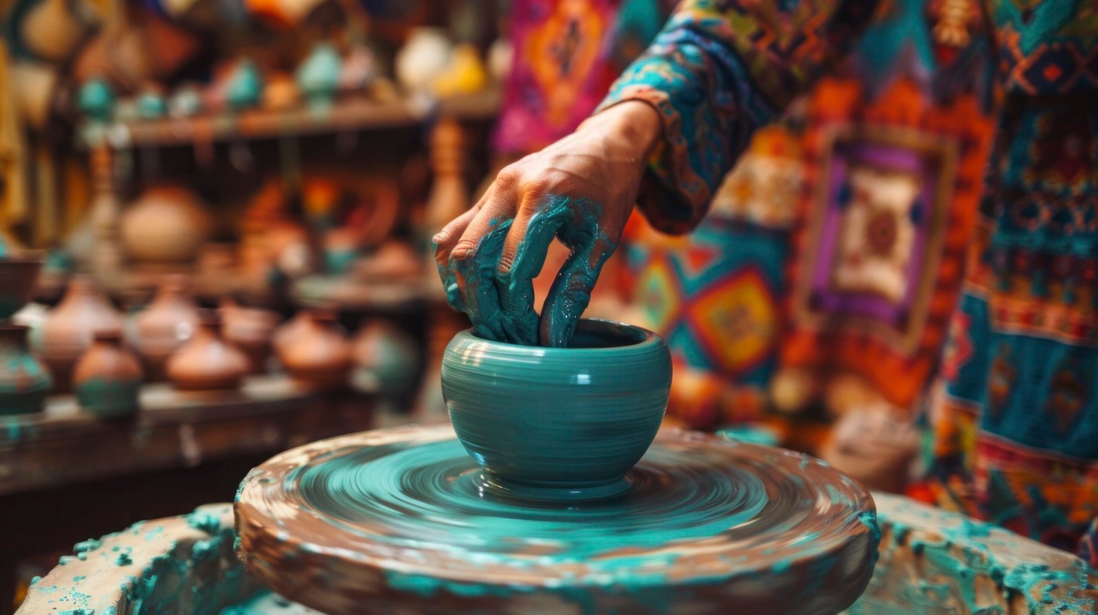 close up hands working pottery close up hands working pottery